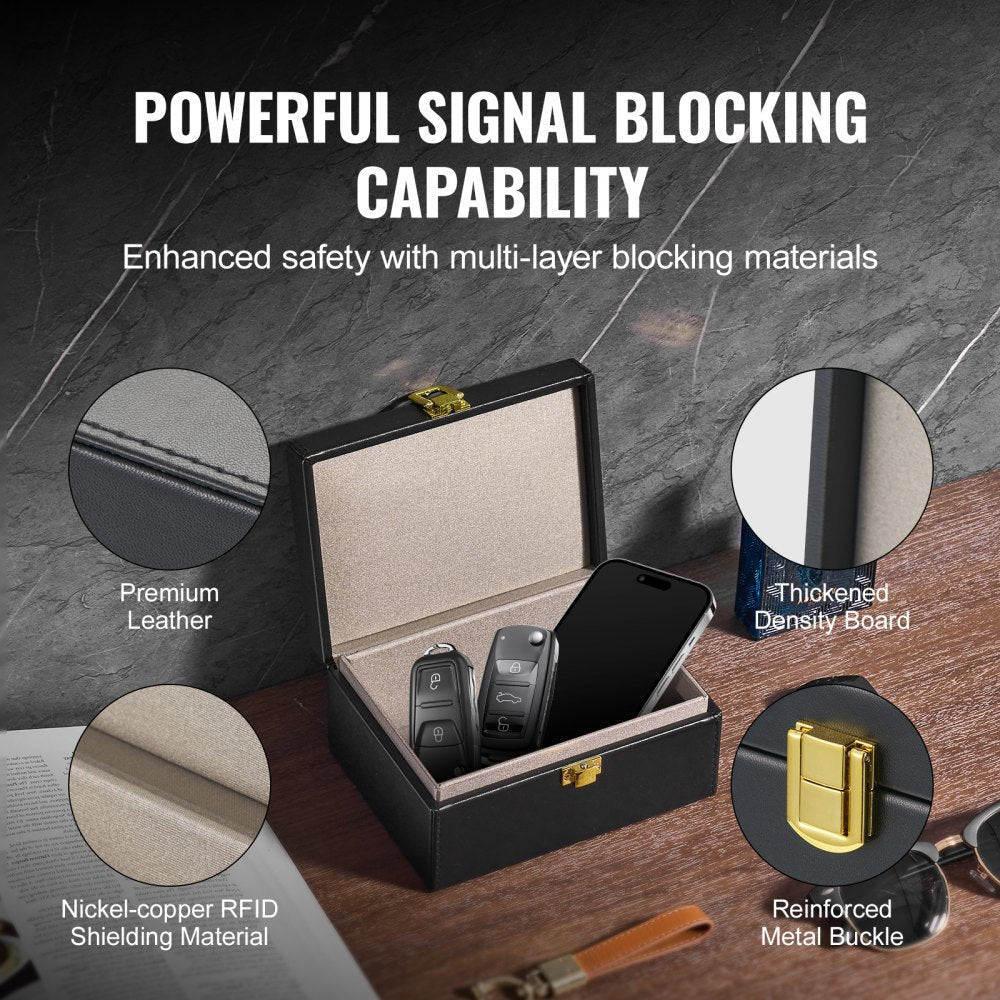 LY-05 - Leather Signal Shielding Box for Privacy and Theft Protection