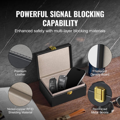 LY-05 - Leather Signal Shielding Box for Privacy and Theft Protection