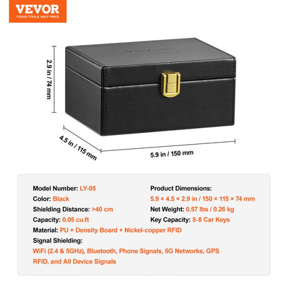 LY-05 - Leather Signal Shielding Box for Privacy and Theft Protection