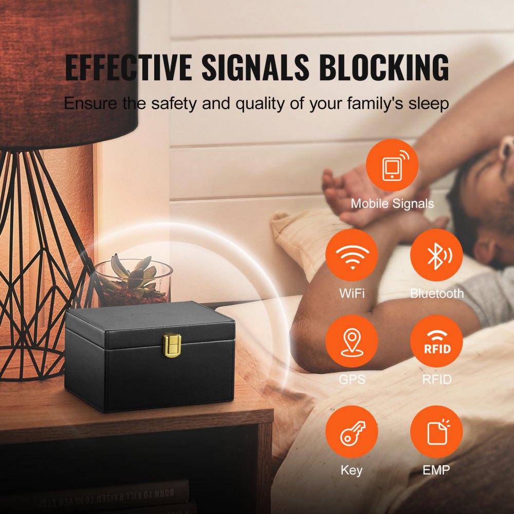 LY-07-1 - VEVOR Leather Signal Shielding Box for Keys & Phones