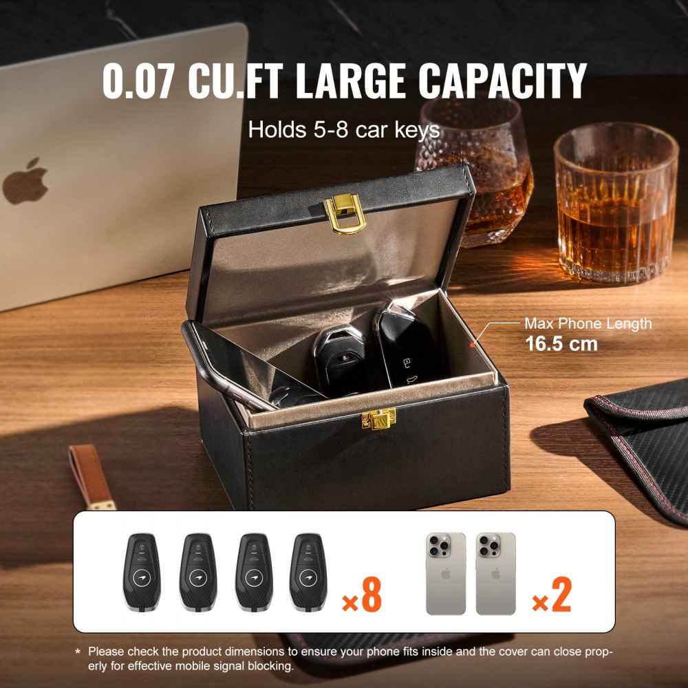 LY-07-1 - VEVOR Leather Signal Shielding Box for Keys & Phones