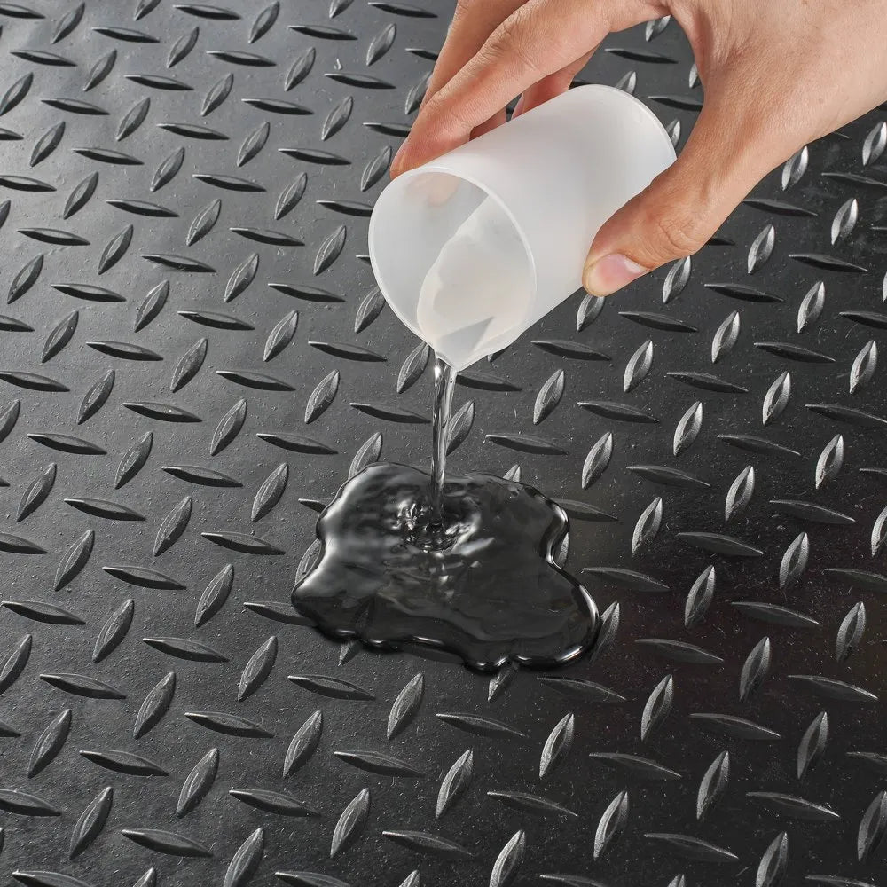 GW3013 - 3mm Thick Diamond-Plate Rubber Flooring Roll, 4'x6' for Heavy-Duty Use