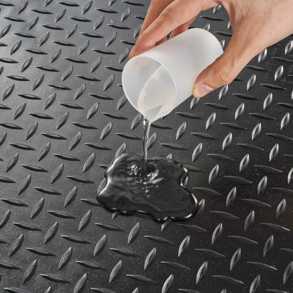 GW3013 - 3mm Thick Diamond-Plate Rubber Flooring Roll, 4'x6' for Heavy-Duty Use