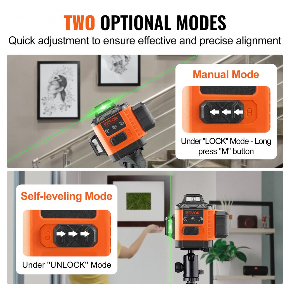 CM03 - 100ft VEVOR Self-Leveling Laser Level with Bright Green Beam