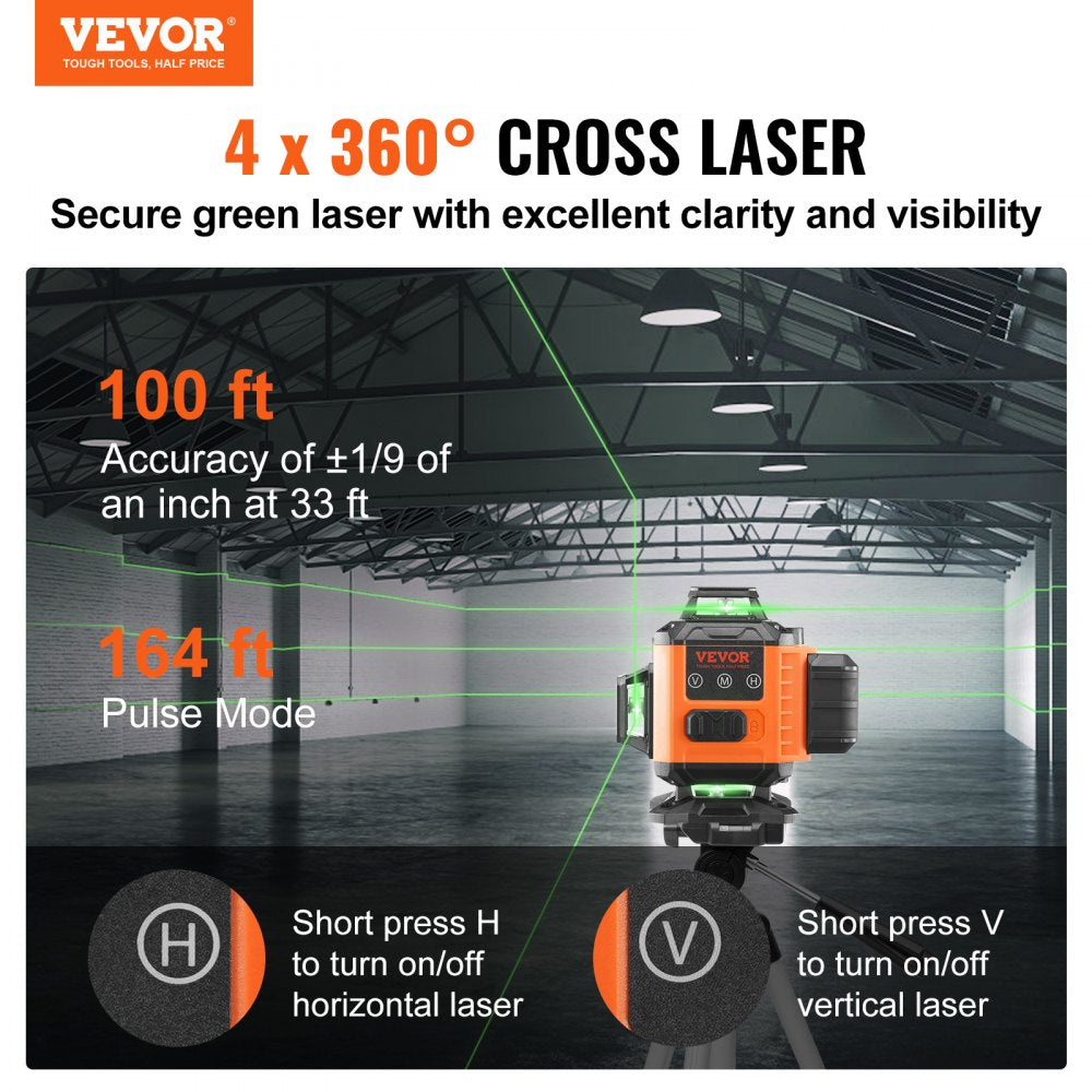 CM04 - 100ft Green Laser Level for Precision Tasks