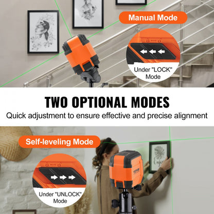 GK011G - VEVOR 50ft Green Laser Level, Self-Leveling, IP54 Rated