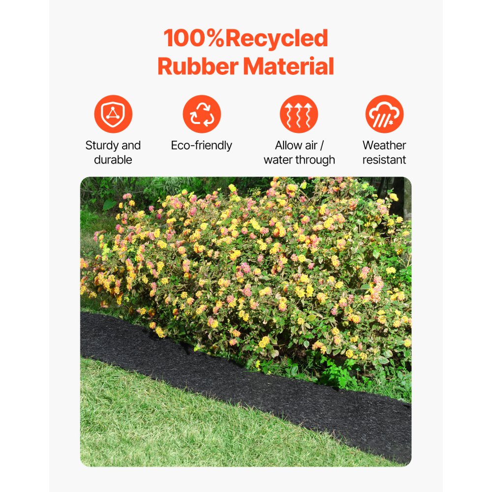 HJ6001 - Durable Rubber Mulch Mat for Gardens and Play Areas