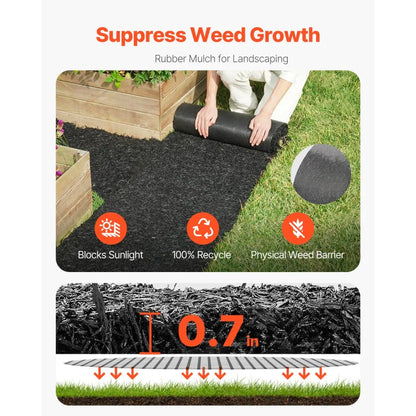 HJ6002 - Durable Rubber Mulch Mat for Gardens & Play Areas