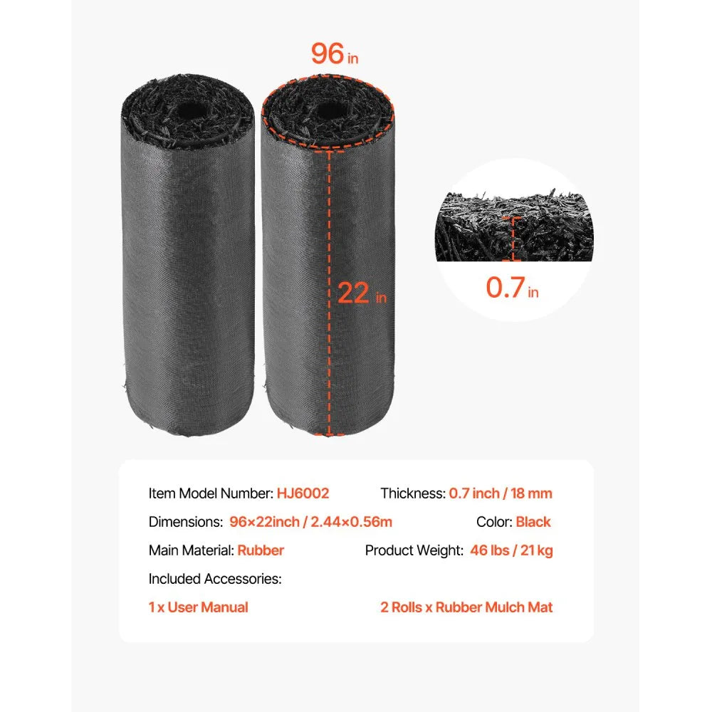 HJ6002 - Durable Rubber Mulch Mat for Gardens & Play Areas