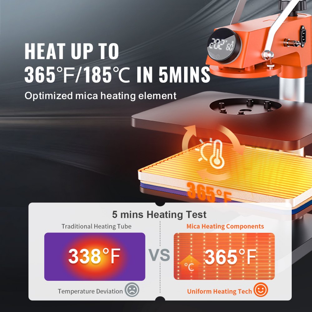 010503675467 - VEVOR 5-in-1 Heat Press Machine for T-shirts, Mugs, and More