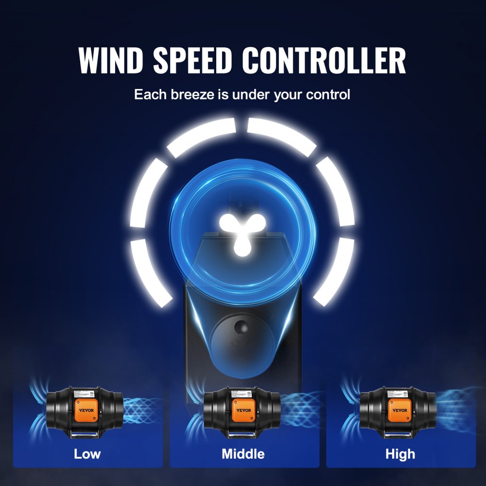 VV-GDFJ-AC6 - 6 Inch Quiet Inline Duct Fan, 400 CFM Airflow