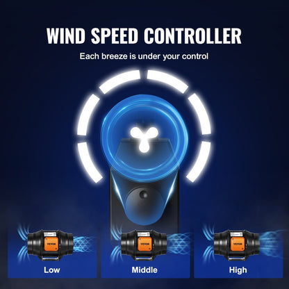 VV-GDFJ-AC6 - 6 Inch Quiet Inline Duct Fan, 400 CFM Airflow