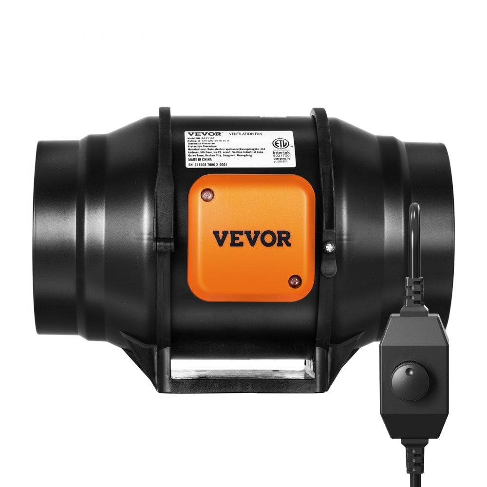 VV-GDFJ-AC6 - 6 Inch Quiet Inline Duct Fan, 400 CFM Airflow