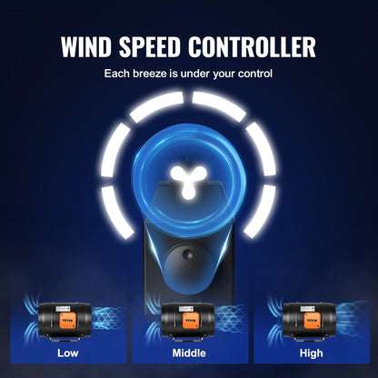 VV-GDFJ-AC8 - 8" Quiet Inline Duct Fan for Home & Commercial Use