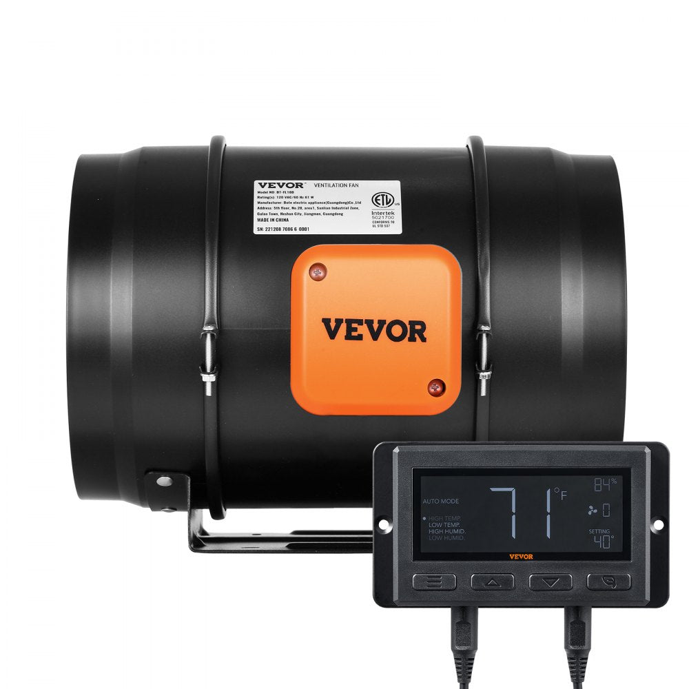 VV-GDFJ-EC8 - 8-Inch VEVOR Duct Fan for Effective Airflow & Ventilation