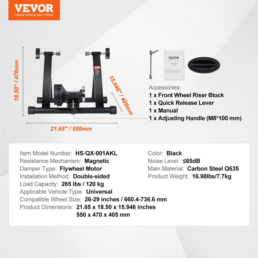 HS-QX-001AKL - Magnetic Resistance Bike Trainer for 26"-29" Tires
