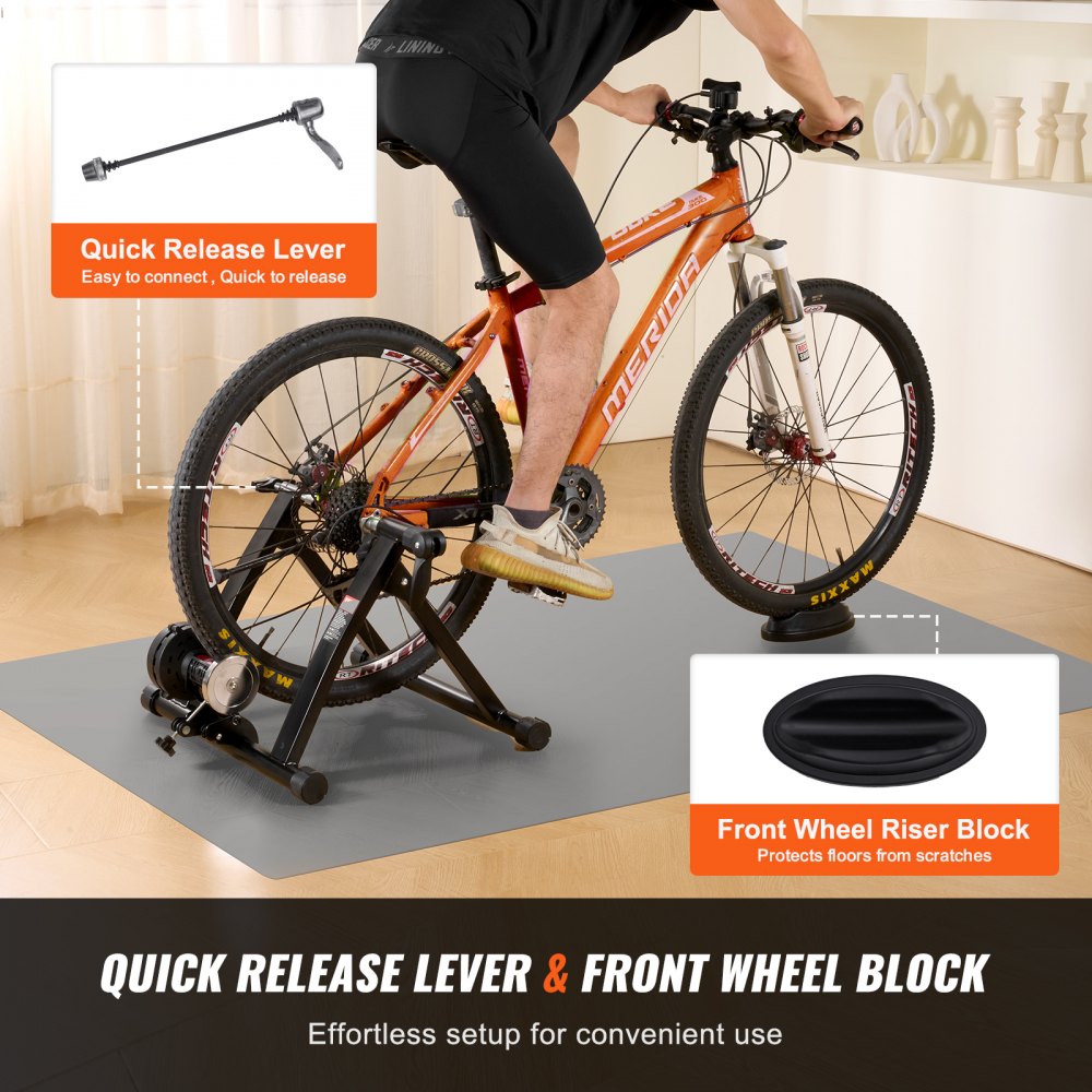HS-QX-010AK - VEVOR Magnetic Bike Trainer for 26-29" Wheels, 265 lbs Max Load