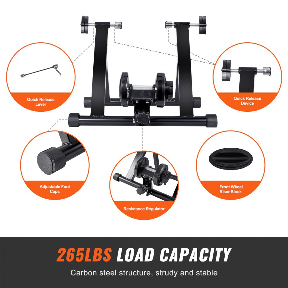 HS-QX-002 - Foldable Bike Trainer Stand for 26-29" Wheels, 265 lbs Capacity