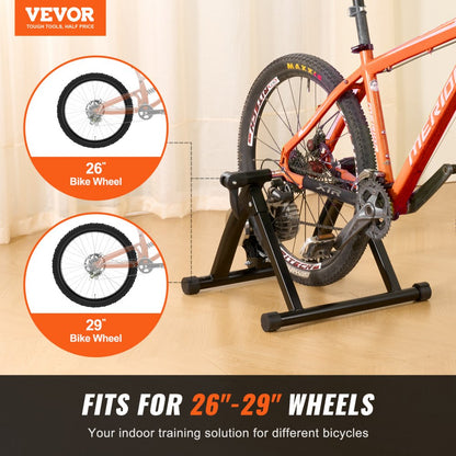 HS-QX-009B - Durable Indoor Bike Trainer Stand, Fits 26-29" Wheels, 265 lbs Capacity
