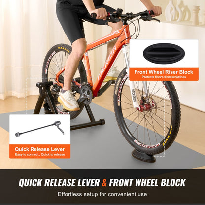 HS-QX-009B - Durable Indoor Bike Trainer Stand, Fits 26-29" Wheels, 265 lbs Capacity
