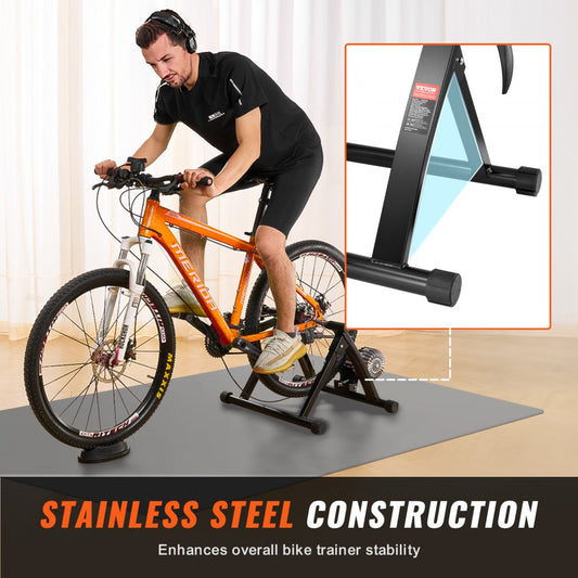 HS-QX-009B - Durable Indoor Bike Trainer Stand, Fits 26-29" Wheels, 265 lbs Capacity