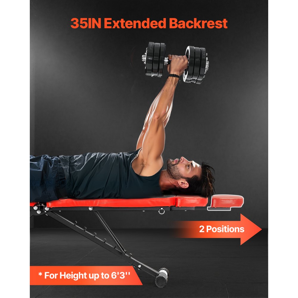 SJ708 - Adjustable Foldable Weight Bench 31.9"x12"x10" for Home Gym