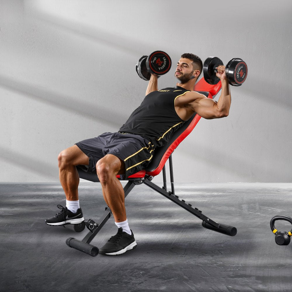 SJ708 - Adjustable Foldable Weight Bench 31.9"x12"x10" for Home Gym