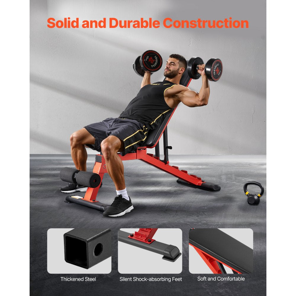 SJ602 - Heavy-Duty Adjustable Weight Bench, 49.8x20.9x16.3" Foldable Design
