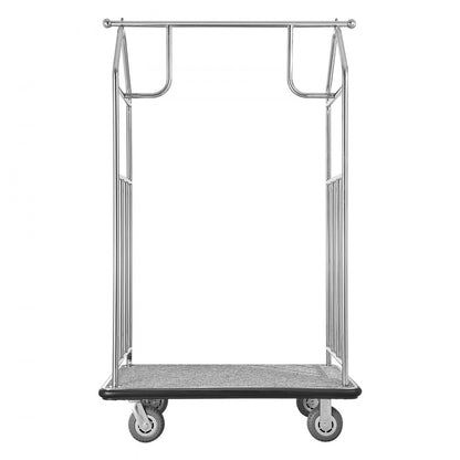 X-126 - Heavy-Duty 800LB Stainless Steel Bellman Cart with Smooth Glide Wheels