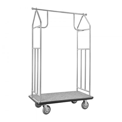 X-126 - Heavy-Duty 800LB Stainless Steel Bellman Cart with Smooth Glide Wheels