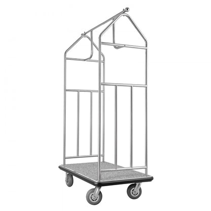X-126 - Heavy-Duty 800LB Stainless Steel Bellman Cart with Smooth Glide Wheels