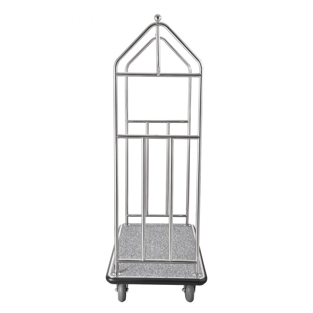 X-126 - Heavy-Duty 800LB Stainless Steel Bellman Cart with Smooth Glide Wheels