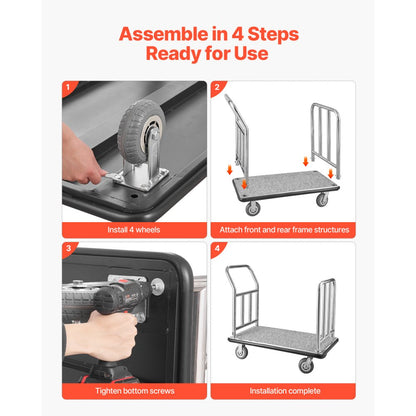 X-113 - Heavy-Duty 750 lbs Bellman Luggage Cart with Removable Frame