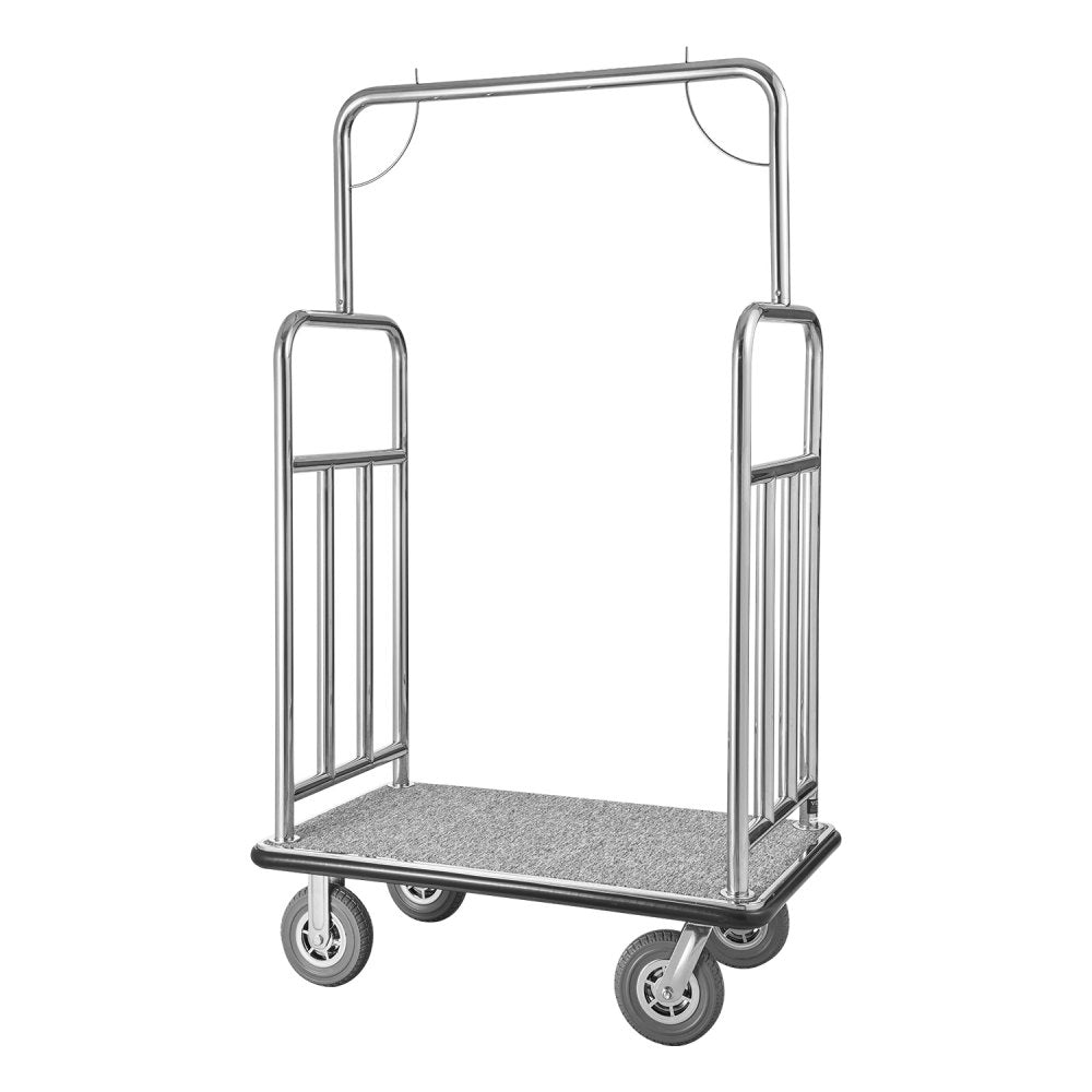 X-112 - Durable 1200 lbs Stainless Steel Luggage Cart with Smooth Wheels