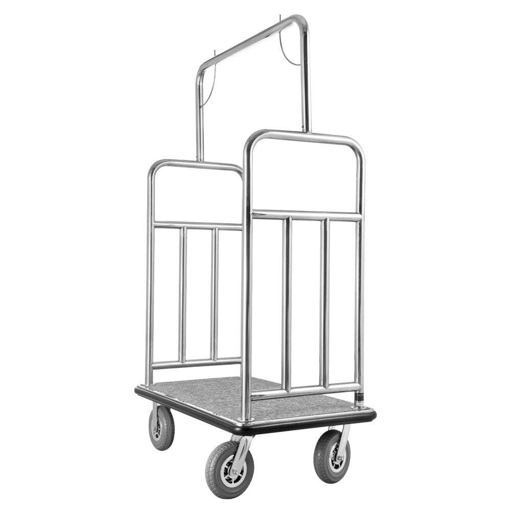 X-112 - Durable 1200 lbs Stainless Steel Luggage Cart with Smooth Wheels