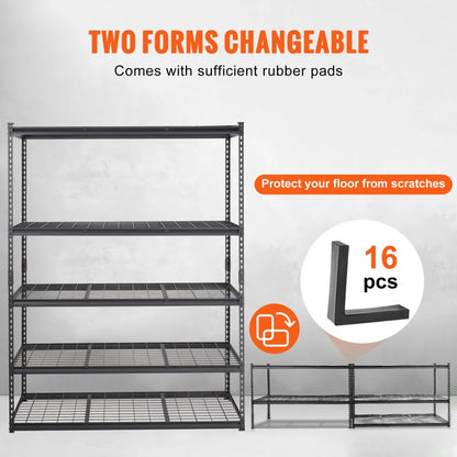 4AV0 - 5-Tier Heavy-Duty Metal Shelves, 2000 lbs Capacity, Adjustable Design