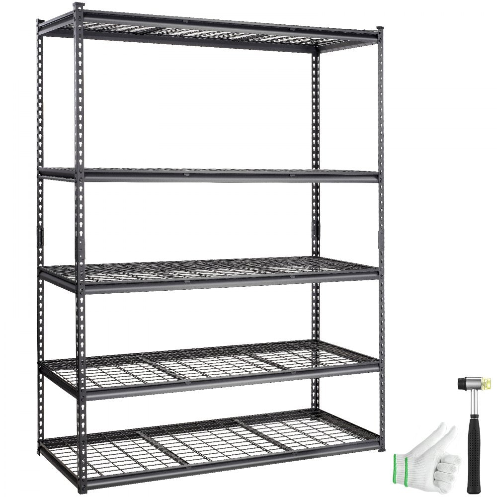 4AV0 - 5-Tier Heavy-Duty Metal Shelves, 2000 lbs Capacity, Adjustable Design