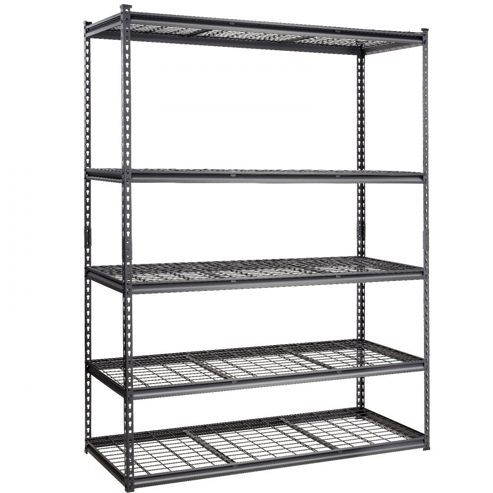 4AV0 - 5-Tier Heavy-Duty Metal Shelves, 2000 lbs Capacity, Adjustable Design