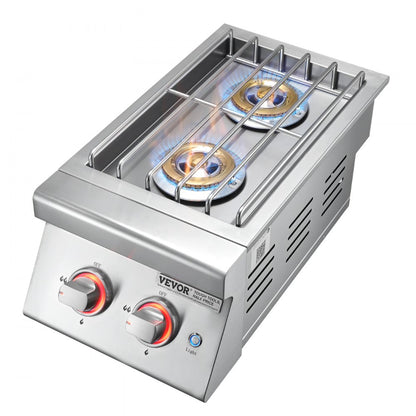 GSB2L - Dual 17,000 BTU Stainless Steel Side Burner for Outdoor Cooking