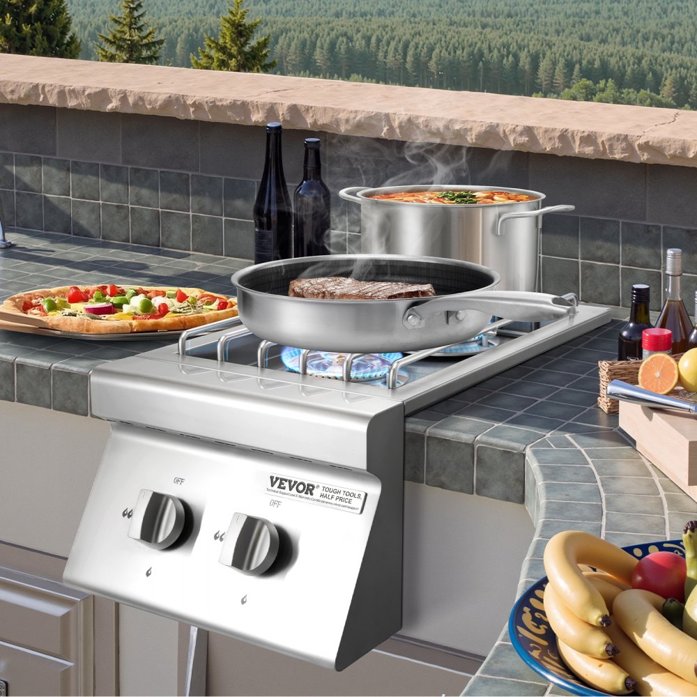 GSB2 - 15,000 BTU Double Side Burner for Propane/Natural Gas Grilling