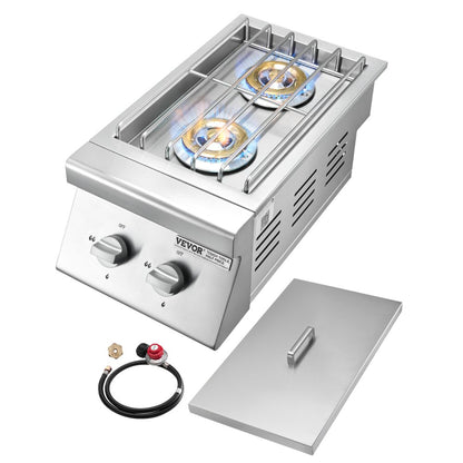 GSB2 - 15,000 BTU Double Side Burner for Propane/Natural Gas Grilling