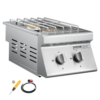 GSB2 - 15,000 BTU Double Side Burner for Propane/Natural Gas Grilling