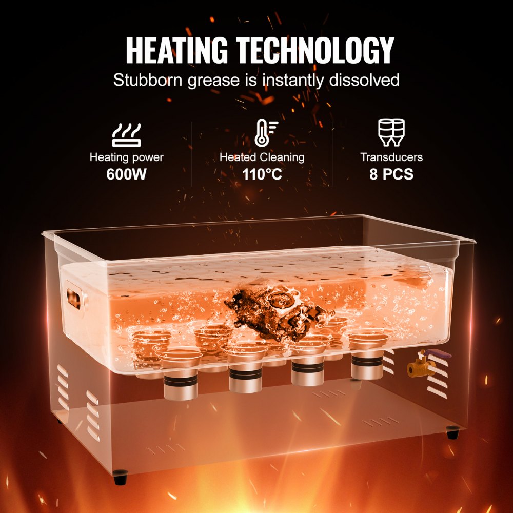 KZ-S22 - 22L Stainless Steel Ultrasonic Cleaner with Timer & Heater