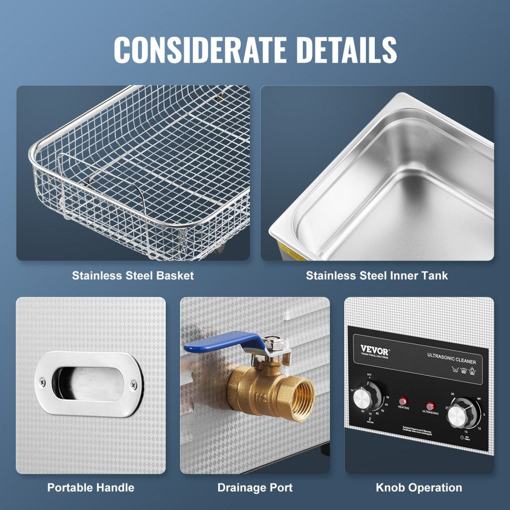 KZ-S22 - 22L Stainless Steel Ultrasonic Cleaner with Timer & Heater