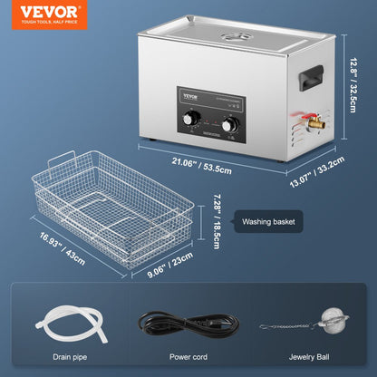 TH-100AXN - 30L VEVOR Ultrasonic Cleaner with Timer and Heater