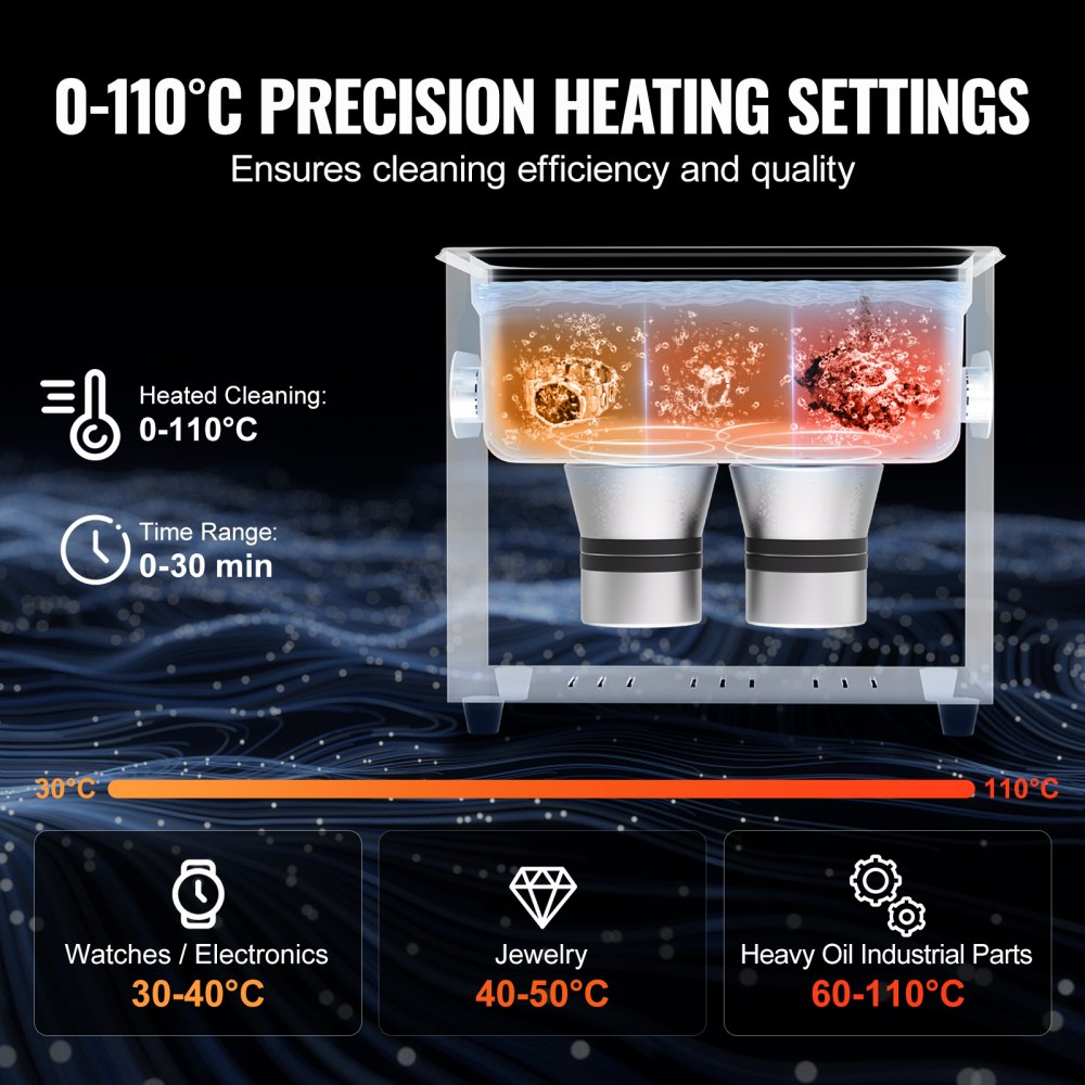 KZ-S3 - VEVOR 3L Ultrasonic Cleaner with Heater and Adjustable Timer