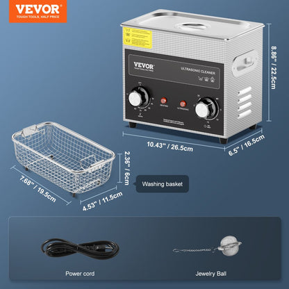 KZ-S3 - VEVOR 3L Ultrasonic Cleaner with Heater and Adjustable Timer