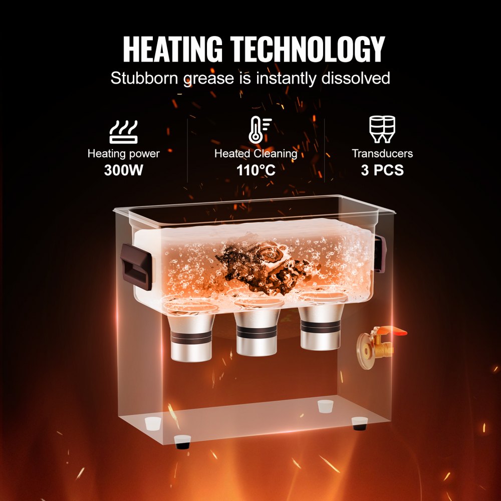 TH-30AXN - 6L 304 Stainless Steel Ultrasonic Cleaner with Timer and Heater