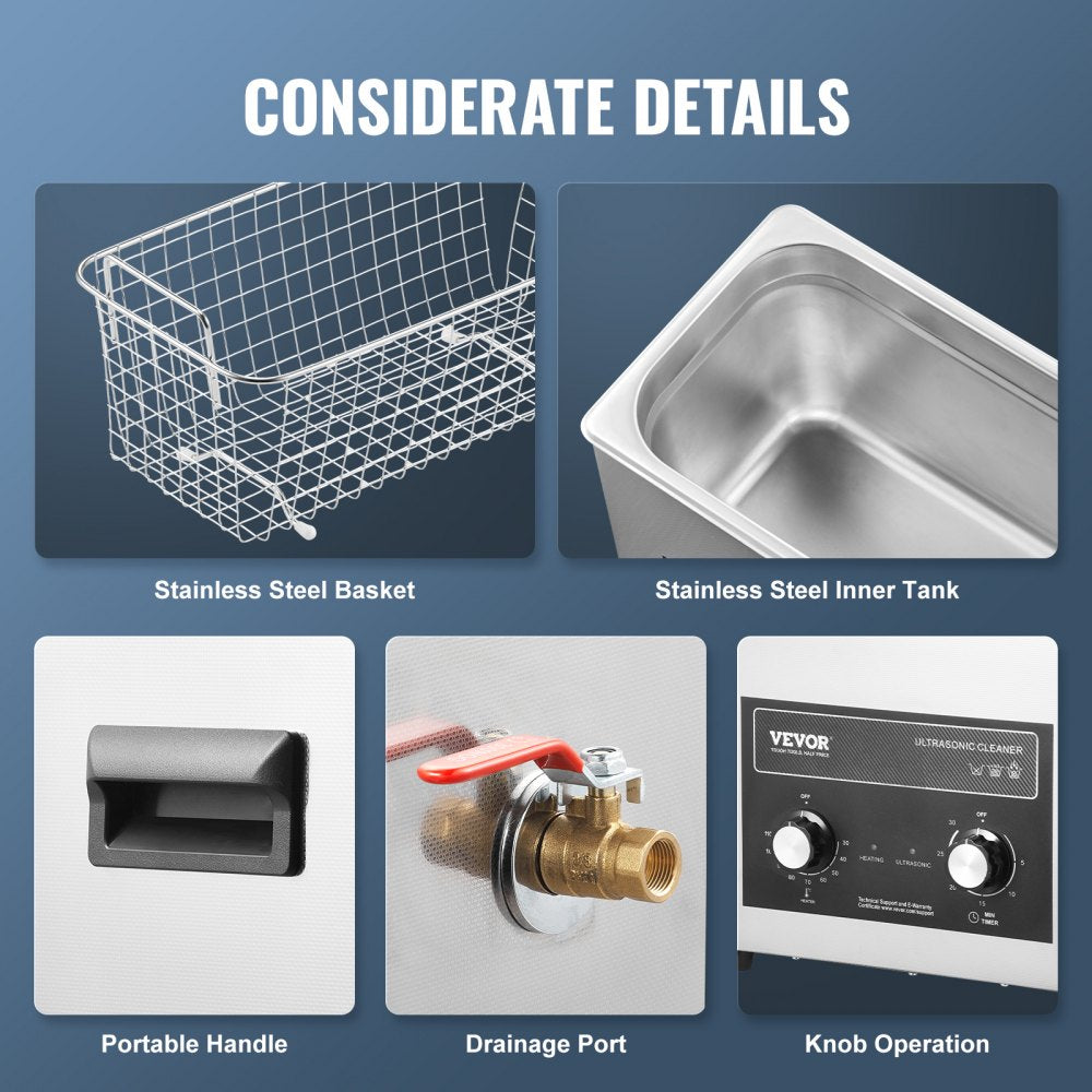 TH-30AXN - 6L 304 Stainless Steel Ultrasonic Cleaner with Timer and Heater