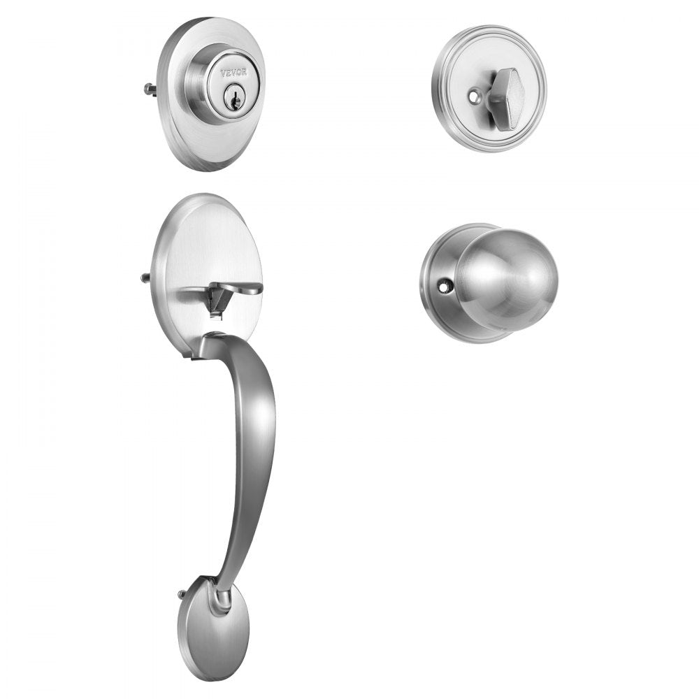 19985-SN - Satin Nickel Door Lock Set with Adjustable Spacing, Easy Install